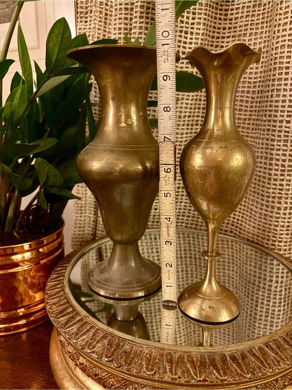 Pair of Vintage Brass Vases